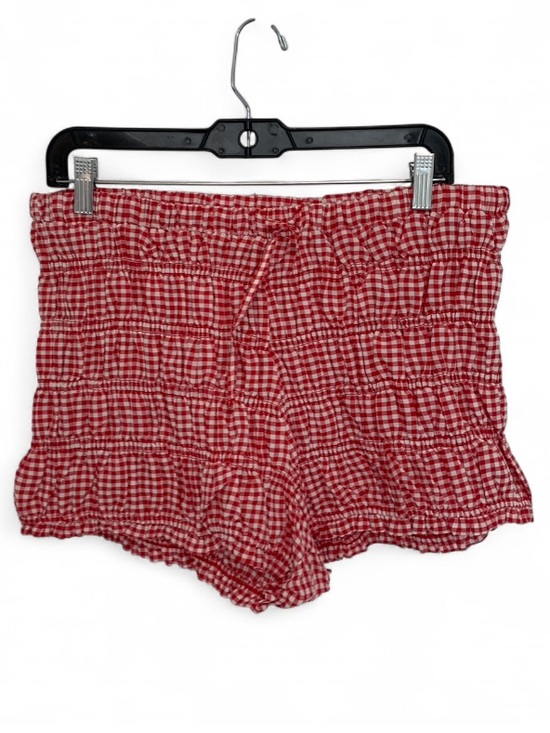 Sugar Kiss Pants - Sugar Kiss Red Gingham Smocked High Waisted Shorts